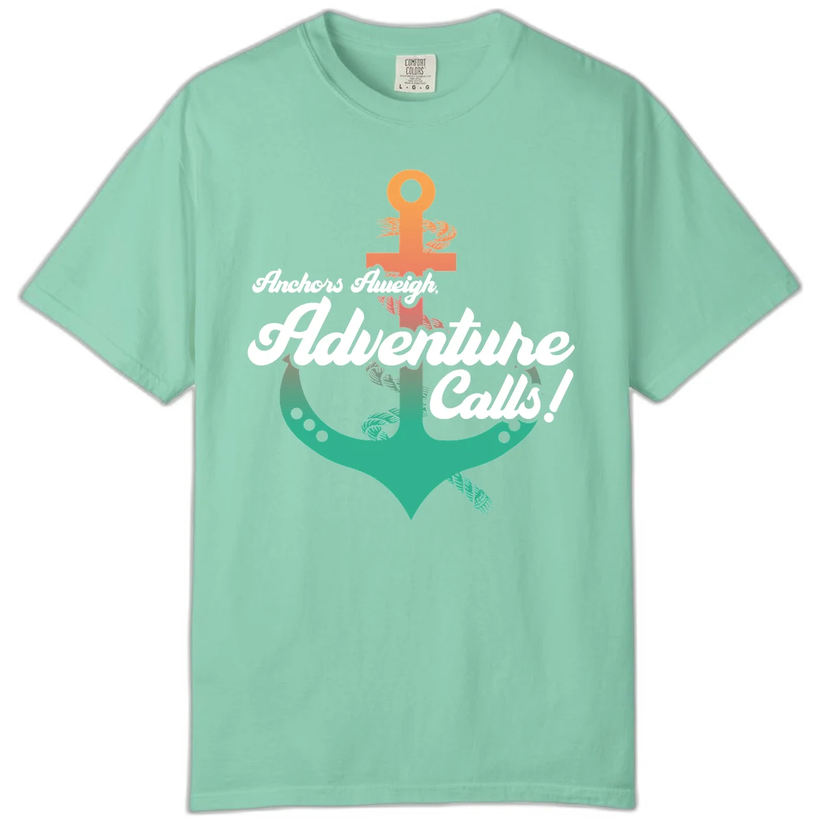 Anchors Aweigh Adventure Calls Comfort Color T-Shirt in Island Reef