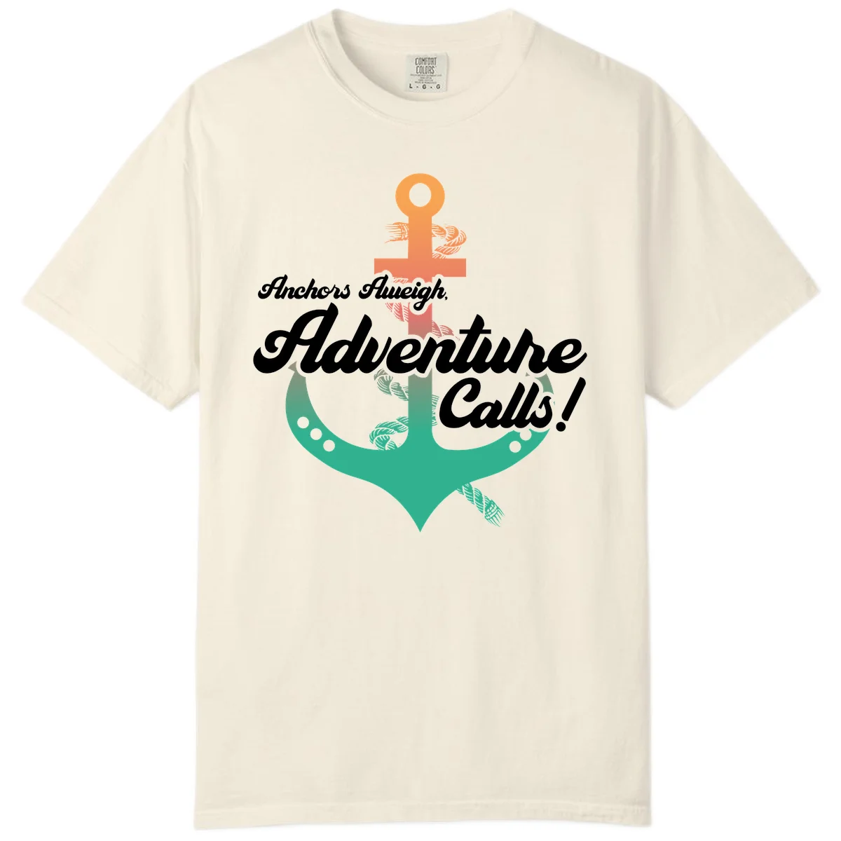 Anchors Aweigh Adventure Calls Comfort Color T-Shirt in Ivory