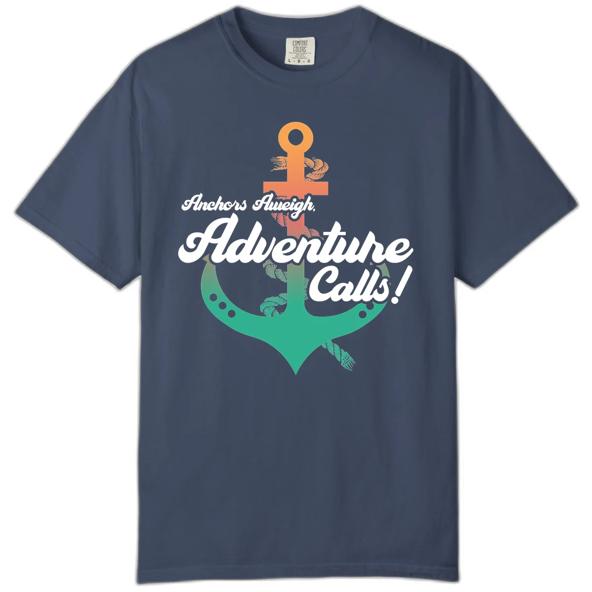 Anchors Aweigh Adventure Calls Comfort Color T-Shirt in Midnight