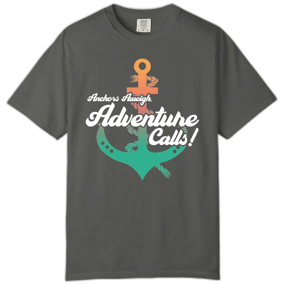 Anchors Aweigh Adventure Calls Comfort Color T-Shirt in Pepper