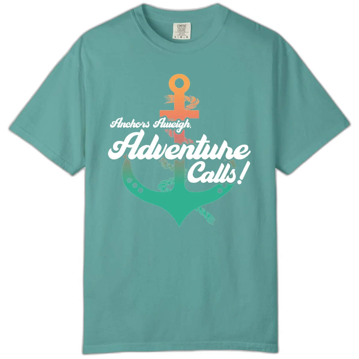 Anchors Aweigh Adventure Calls Comfort Color T-Shirt in Seafoam