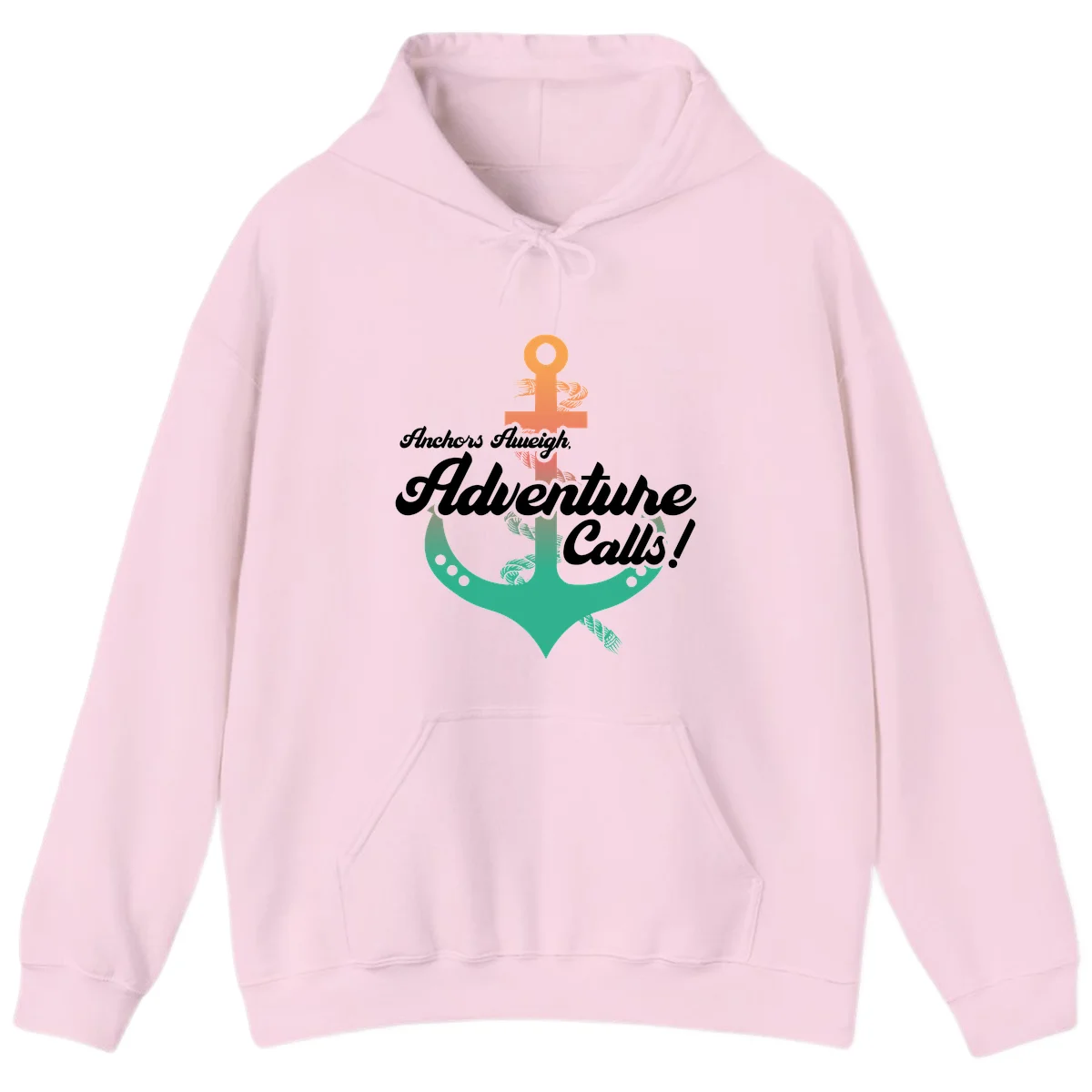 Anchors Aweigh Adventure Calls Hoodie in Light Pink