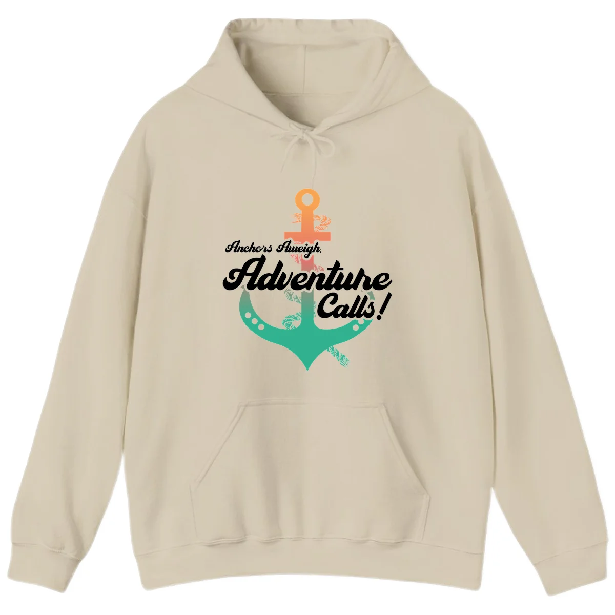 Anchors Aweigh Adventure Calls Hoodie in Sand