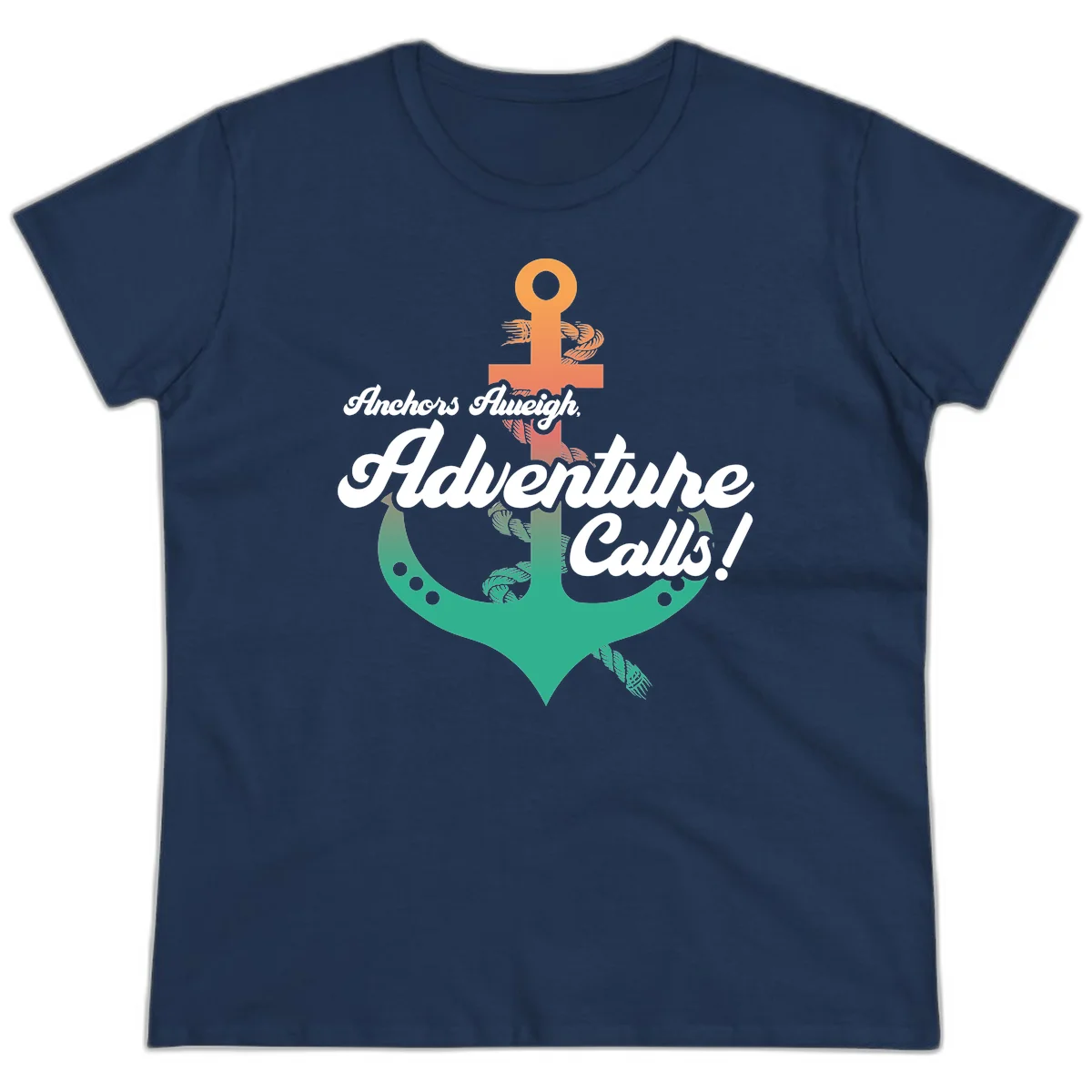 Anchors Aweigh Adventure Calls Ladies Tee in Navy