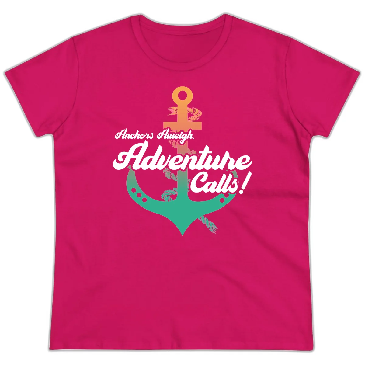 Anchors Aweigh Adventure Calls Ladies Tee in Heliconia