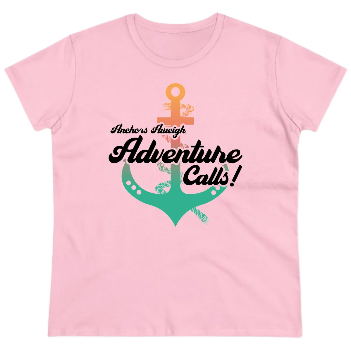 Anchors Aweigh Adventure Calls Ladies Tee in Light Pink