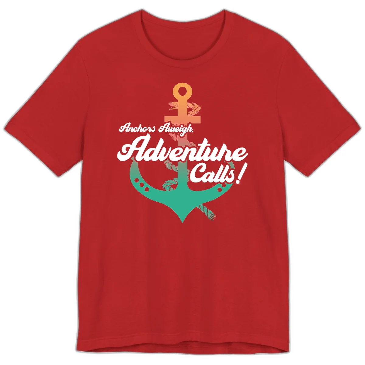 Anchors Aweigh Adventure Calls Premium T-Shirt in Red