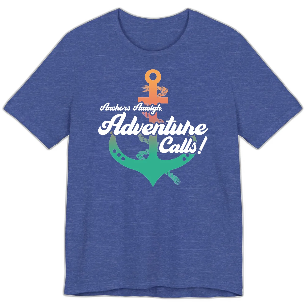 Anchors Aweigh Adventure Calls Premium T-Shirt in Heather True Royal