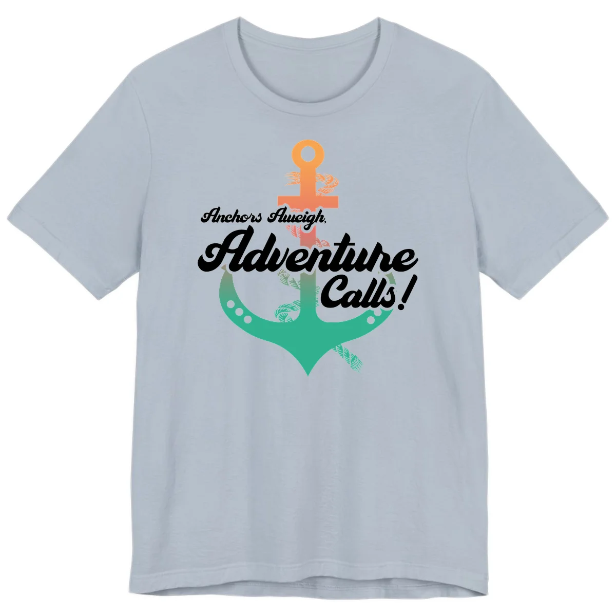 Anchors Aweigh Adventure Calls Premium T-Shirt in Light Blue