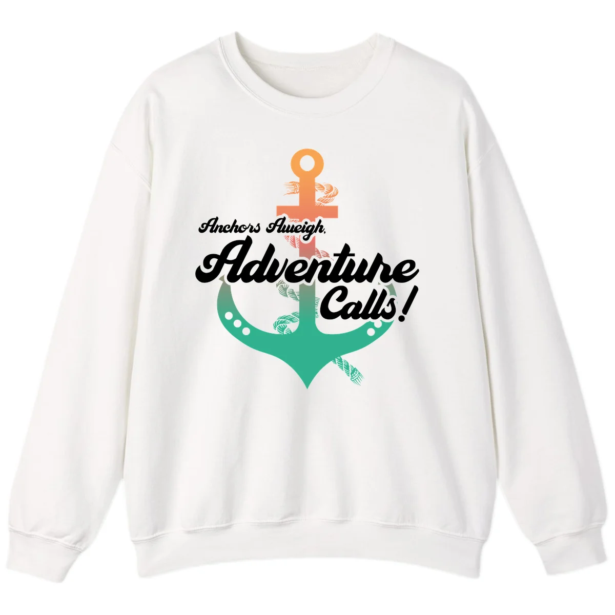 Anchors Aweigh Adventure Calls Sweatshirt in White