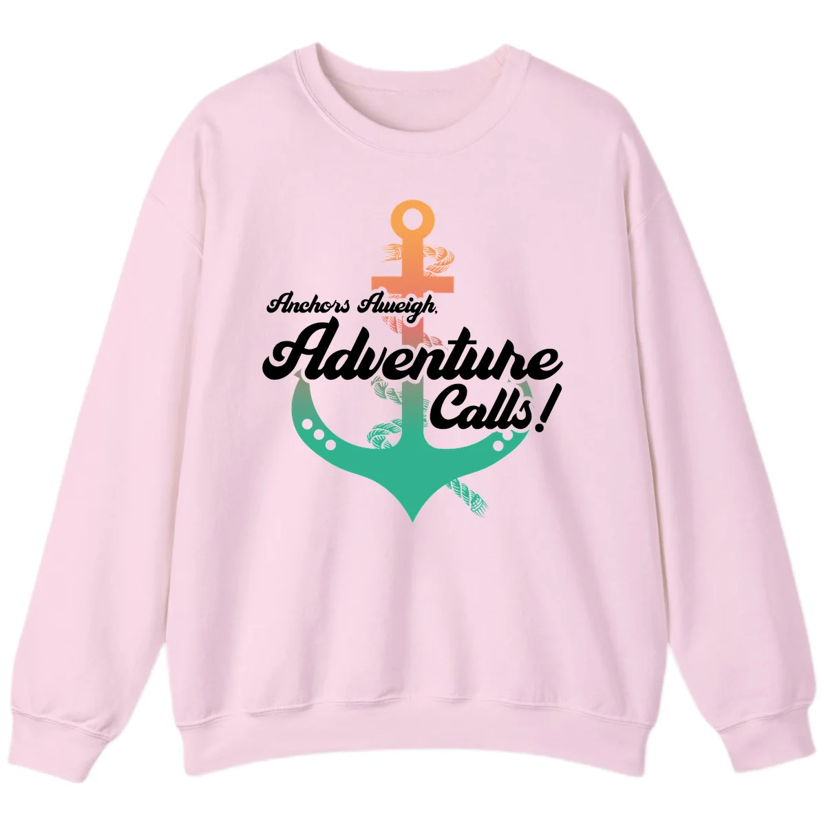Anchors Aweigh Adventure Calls Sweatshirt in Light Pink