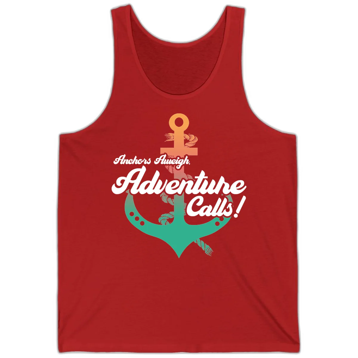 Anchors Aweigh Adventure Calls Tank Top in Red