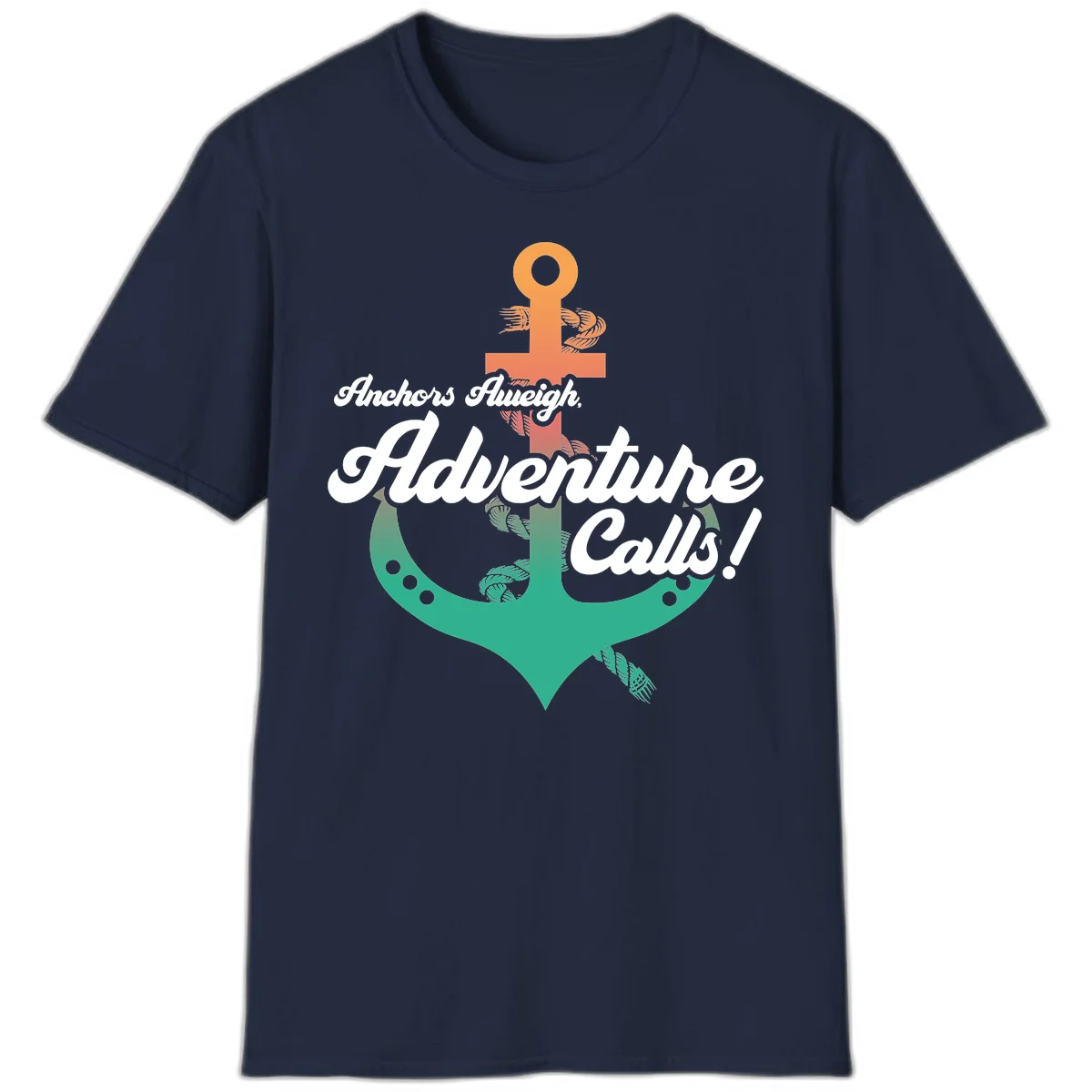 Anchors Aweigh Adventure Calls T-Shirt in Navy