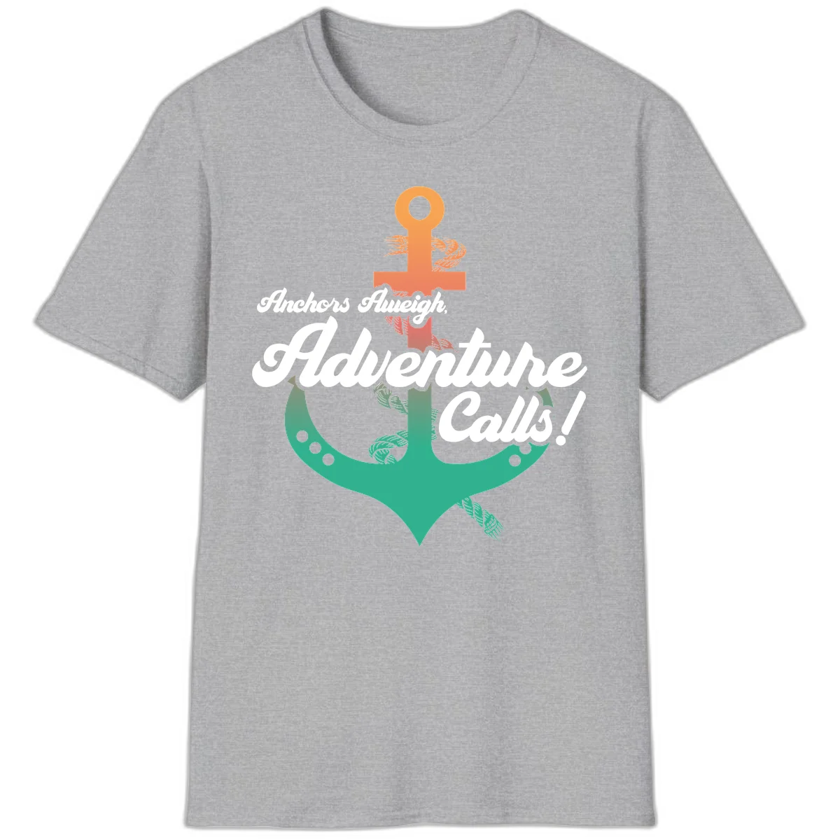 Anchors Aweigh Adventure Calls T-Shirt in Sport Grey