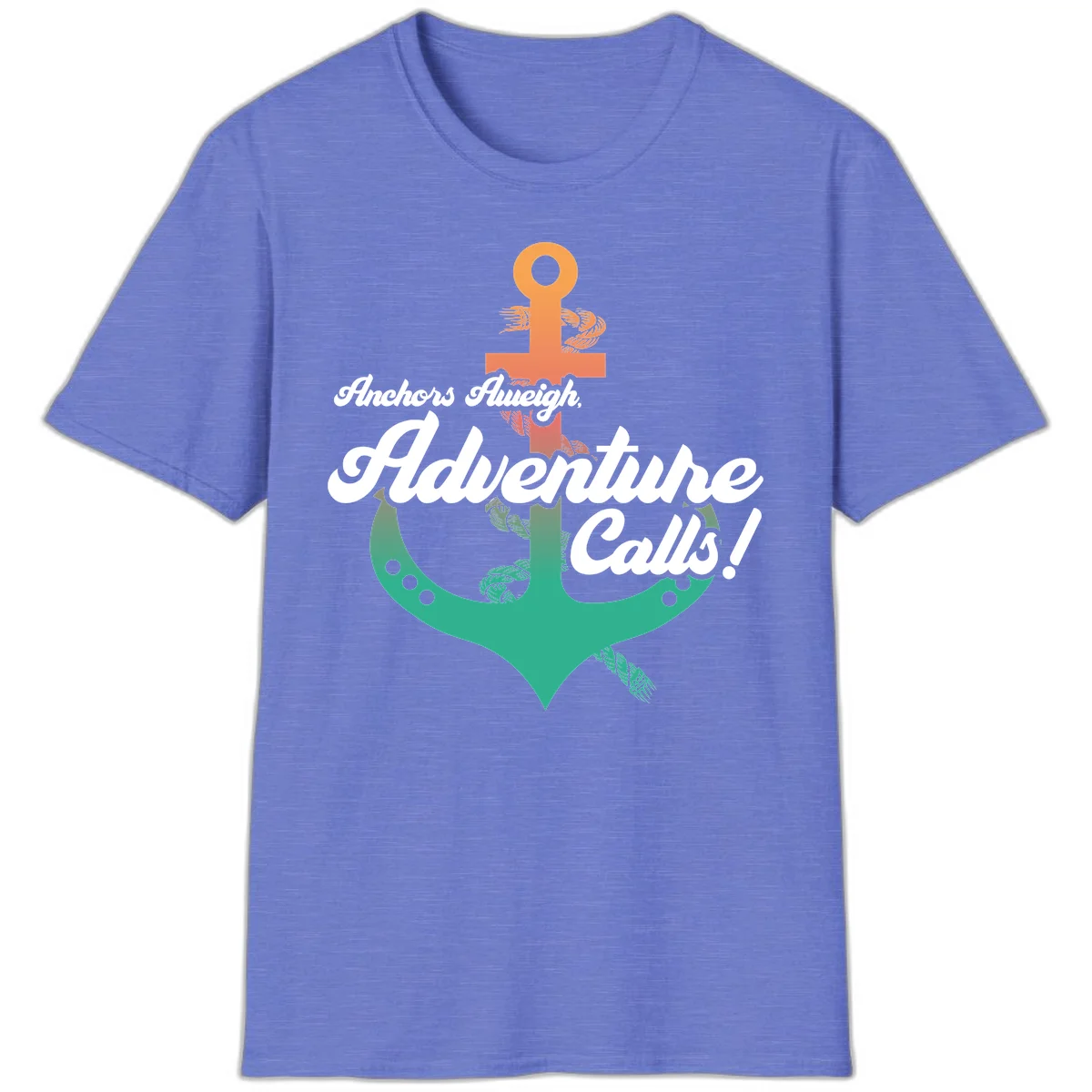 Anchors Aweigh Adventure Calls T-Shirt in Heather Royal