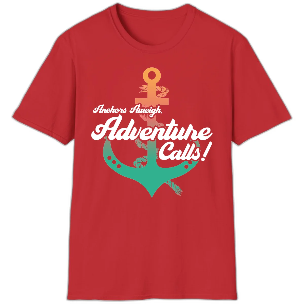 Anchors Aweigh Adventure Calls T-Shirt in Red