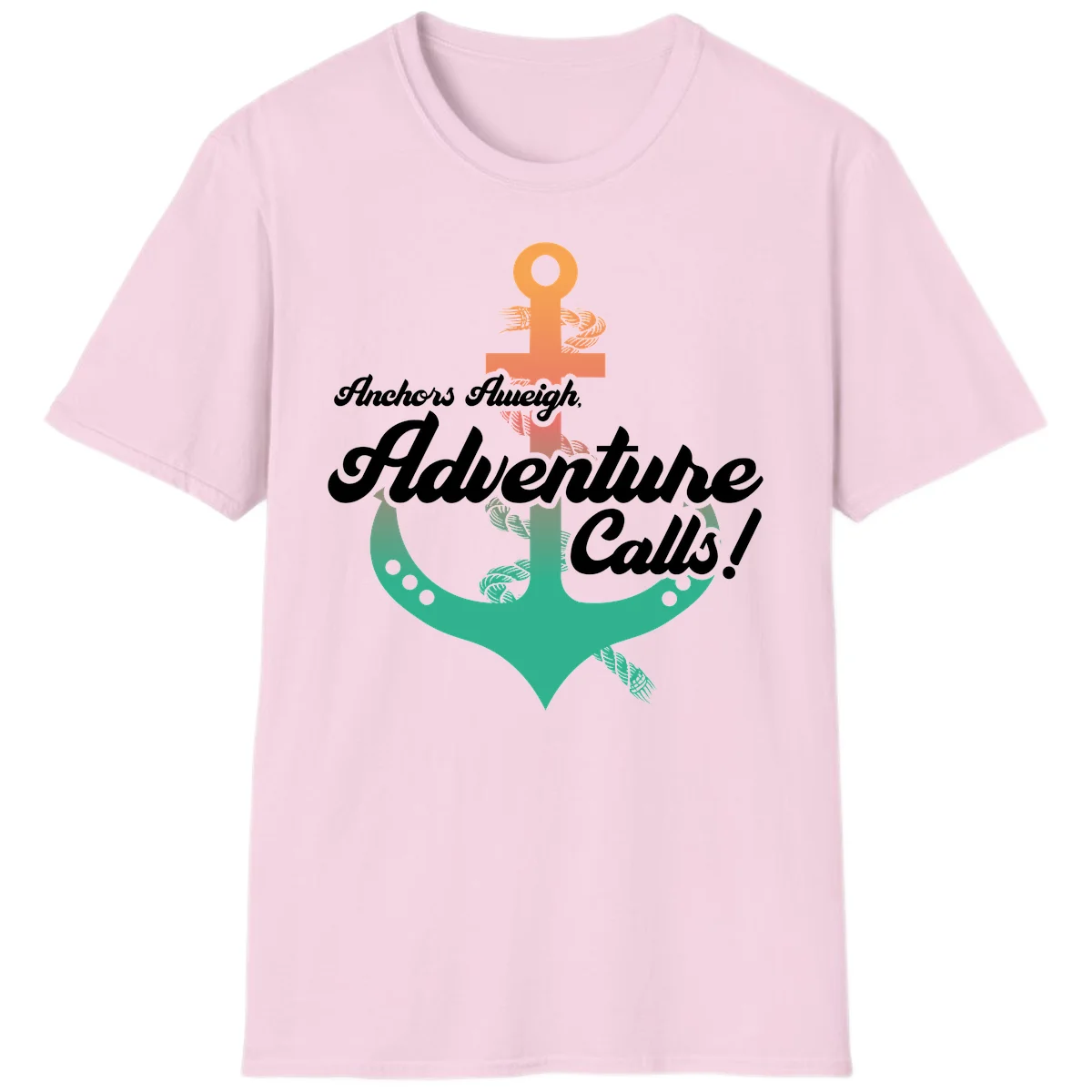 Anchors Aweigh Adventure Calls T-Shirt in Light Pink