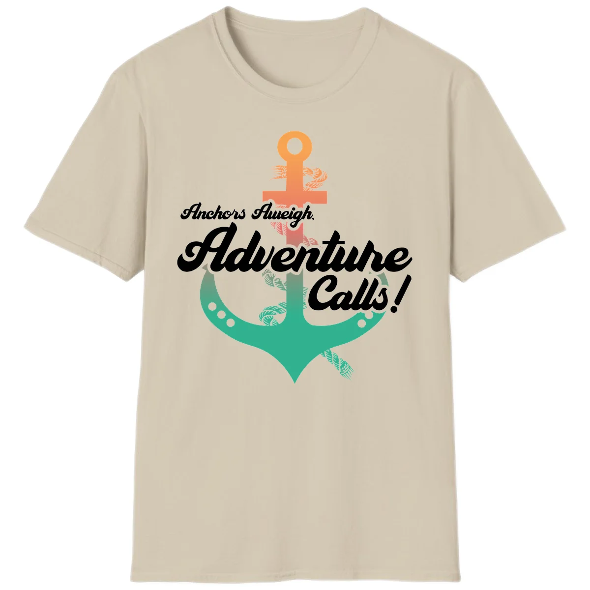 Anchors Aweigh Adventure Calls T-Shirt in Sand