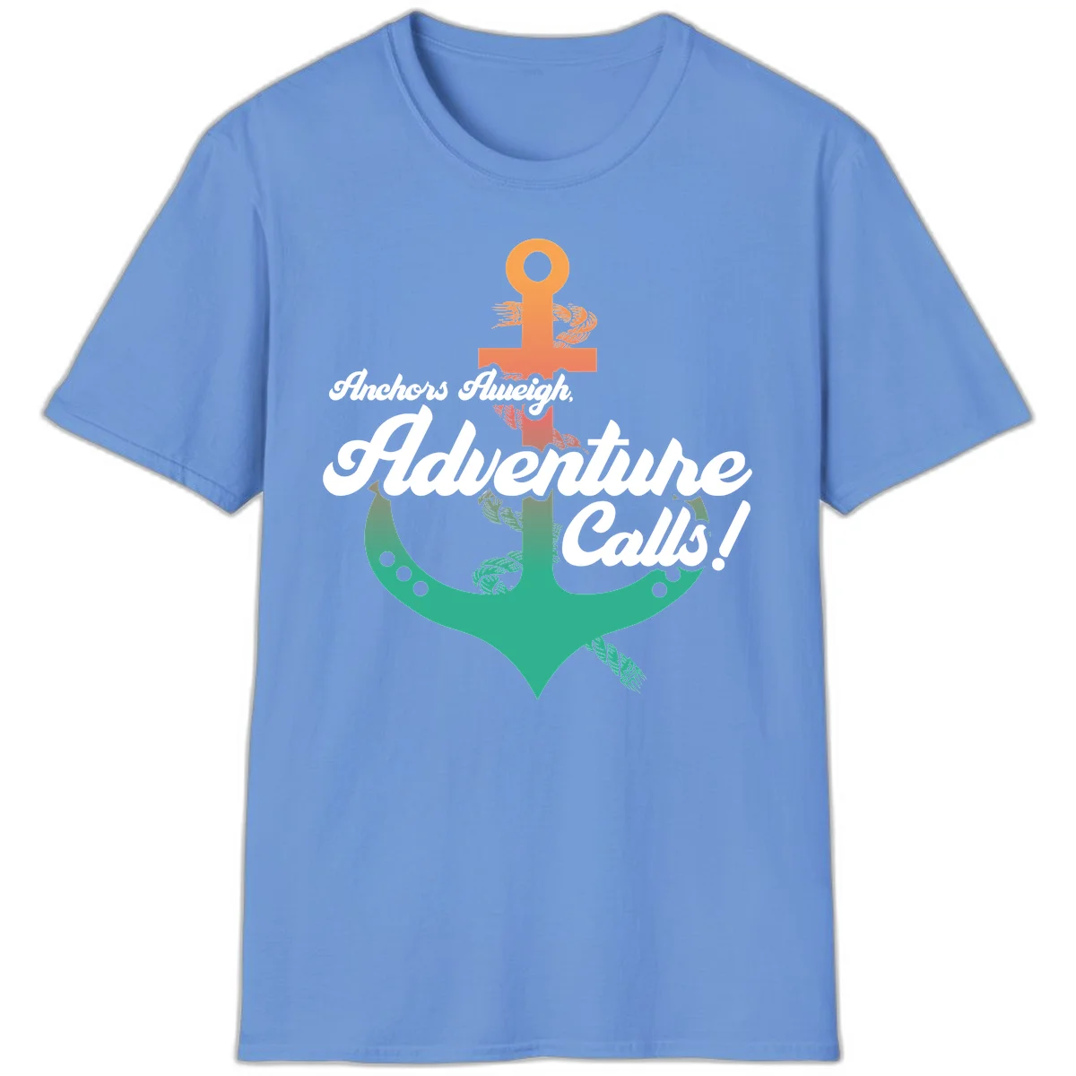 Anchors Aweigh Adventure Calls T-Shirt in Carolina Blue