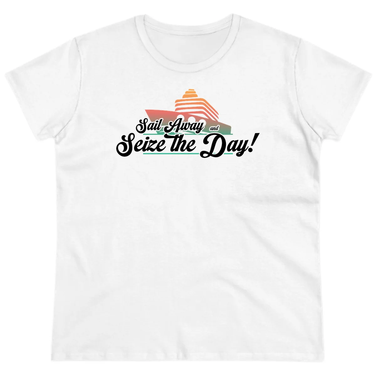 Sail Away and Seize the Day Ladies Tee in White