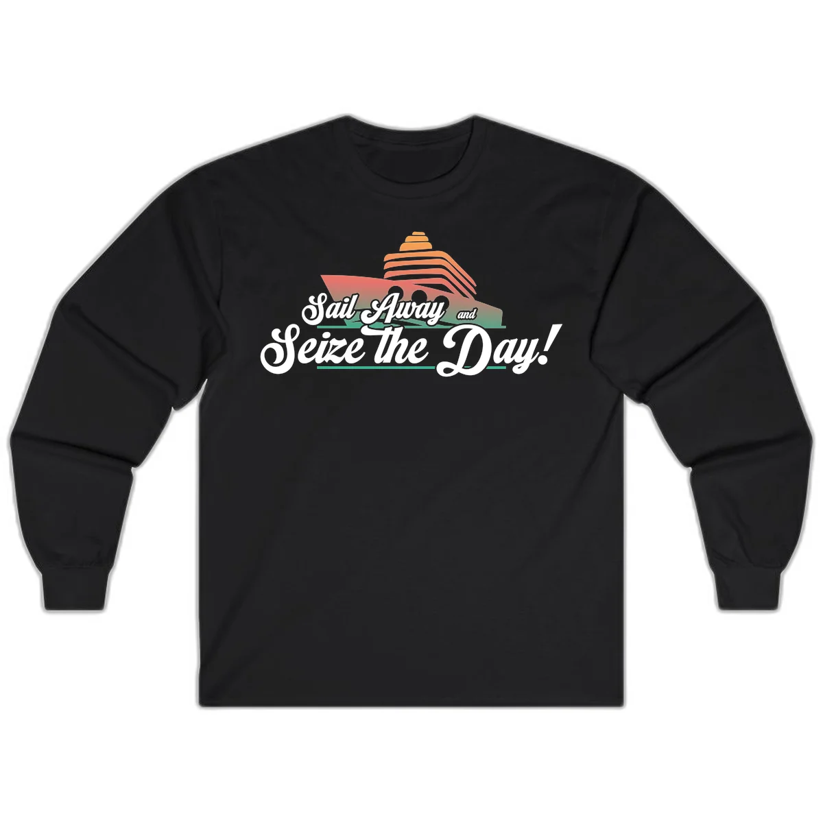 Sail Away and Seize the Day Long Sleeve in Black