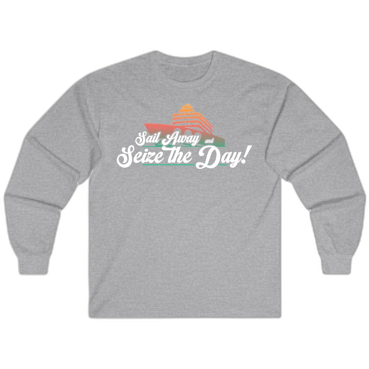 Sail Away and Seize the Day Long Sleeve in Sport Grey