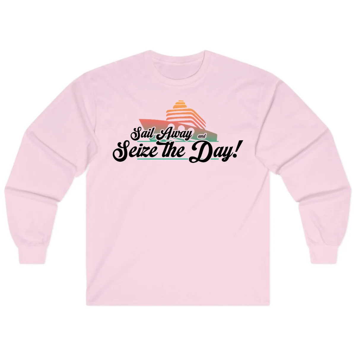 Sail Away and Seize the Day Long Sleeve in Light Pink
