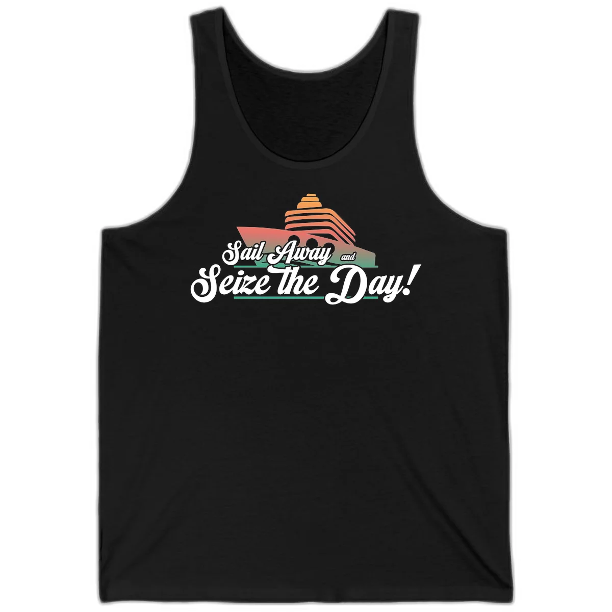 Sail Away and Seize the Day Tank in Black