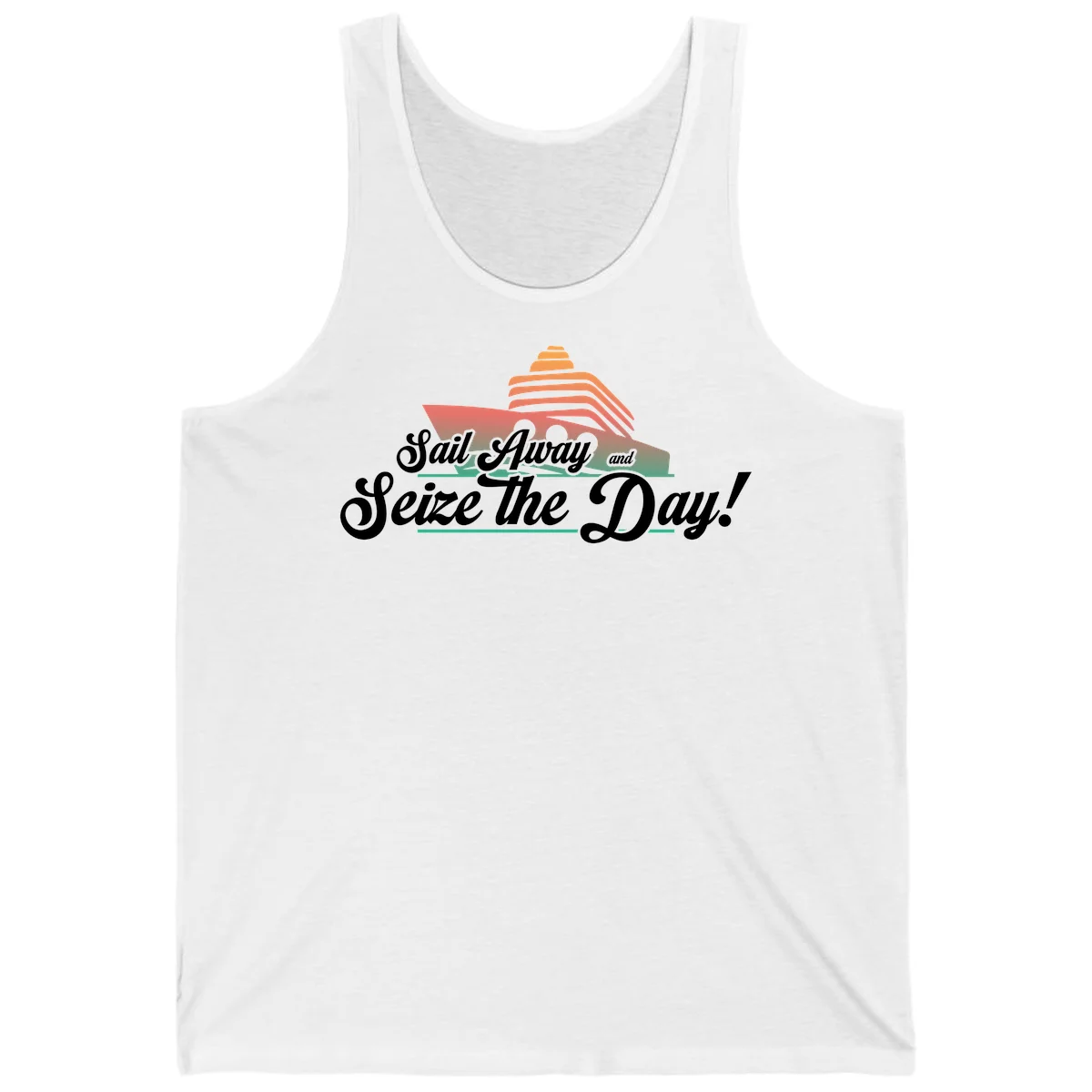 Sail Away and Seize the Day Tank in White