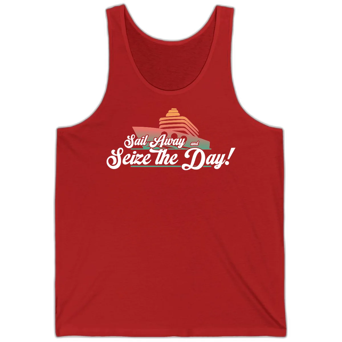 Sail Away and Seize the Day Tank in Red