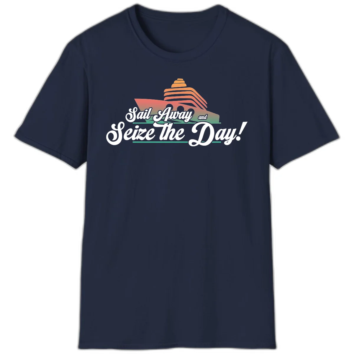 Sail Away and Seize the Day T-Shirt in Navy
