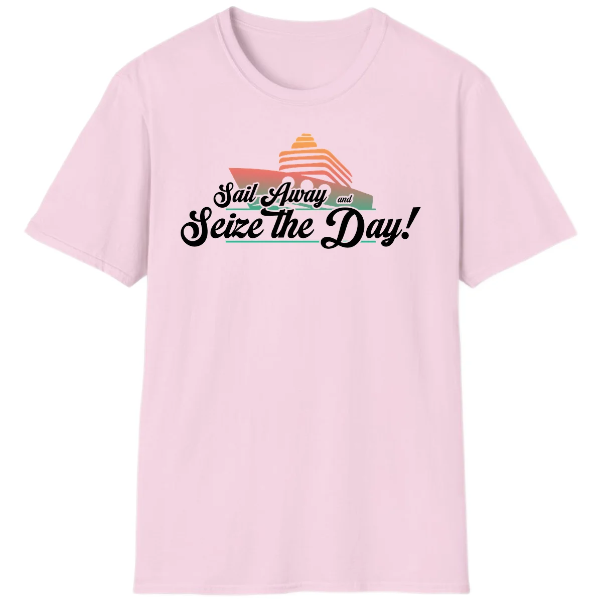 Sail Away and Seize the Day T-Shirt in Light Pink