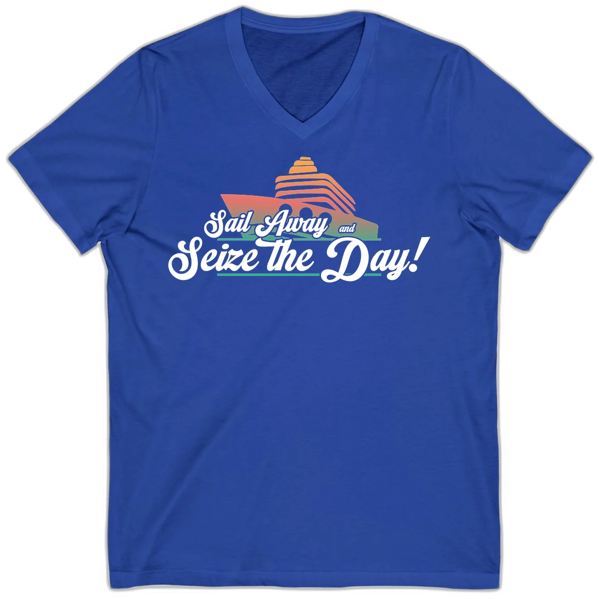 Sail Away and Seize the Day V-Neck in True Royal