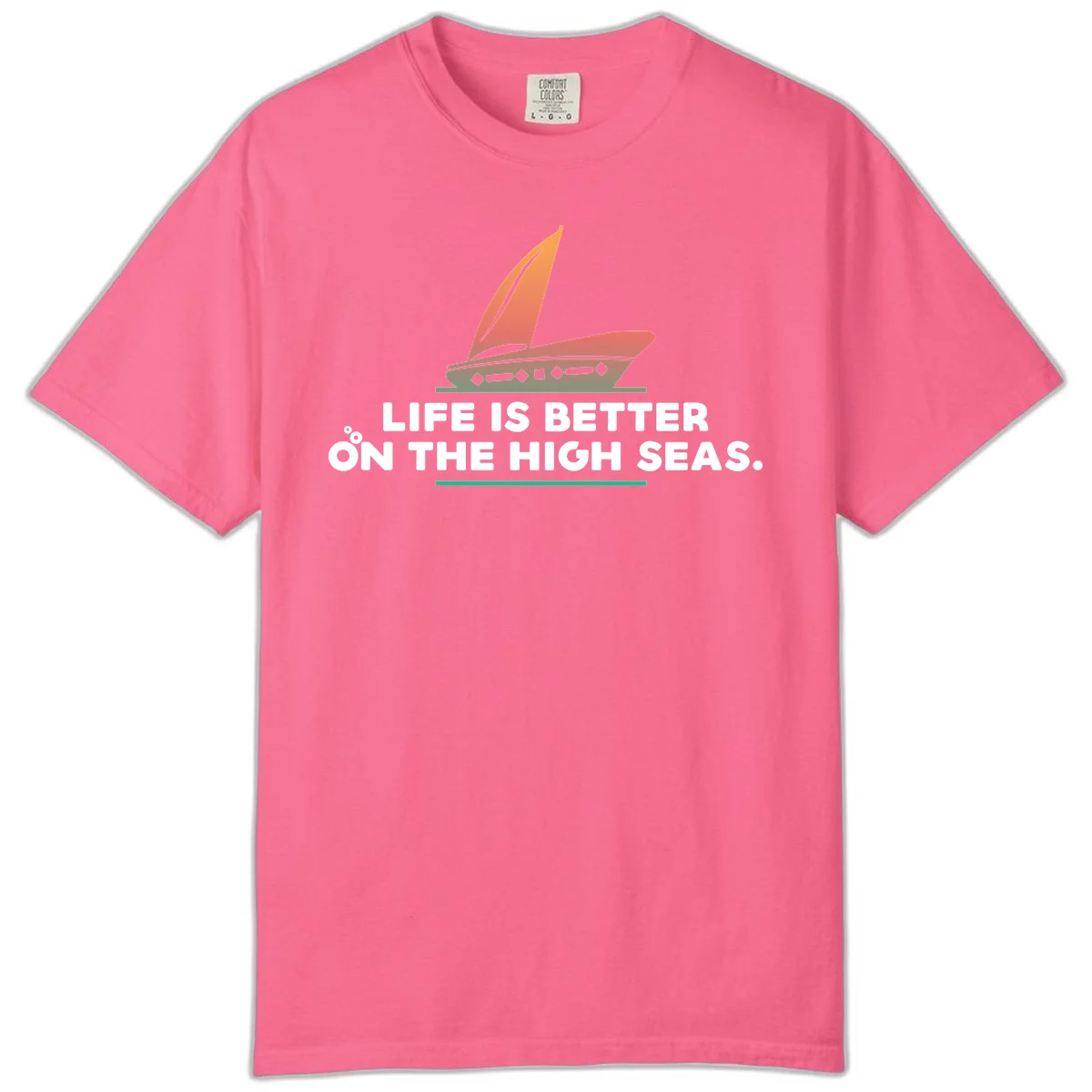 Life Is Better On The High Seas Comfort Color in Crunchberry