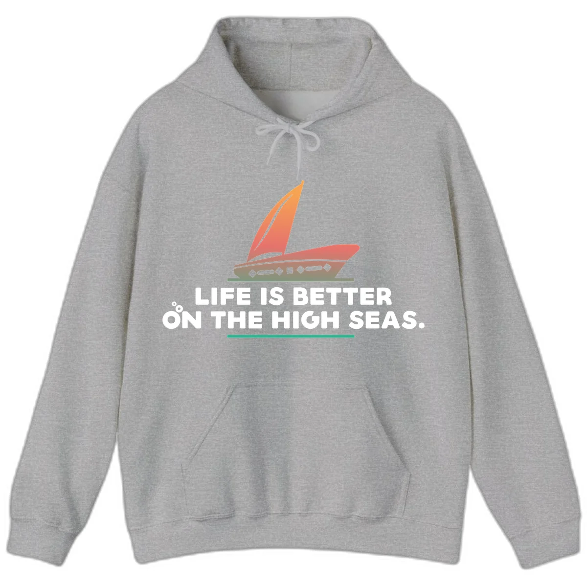 Life Is Better On The High Seas Hoodie in Sport Grey