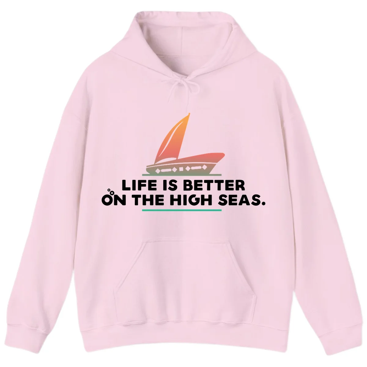 Life Is Better On The High Seas Hoodie in Light Pink