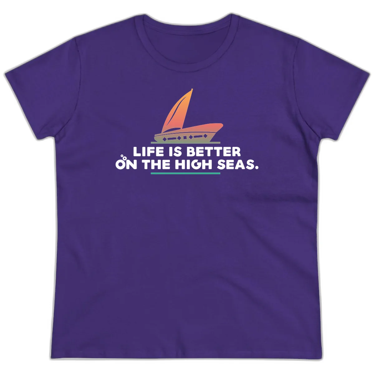 Life Is Better On The High Seas Ladies Tee in Purple