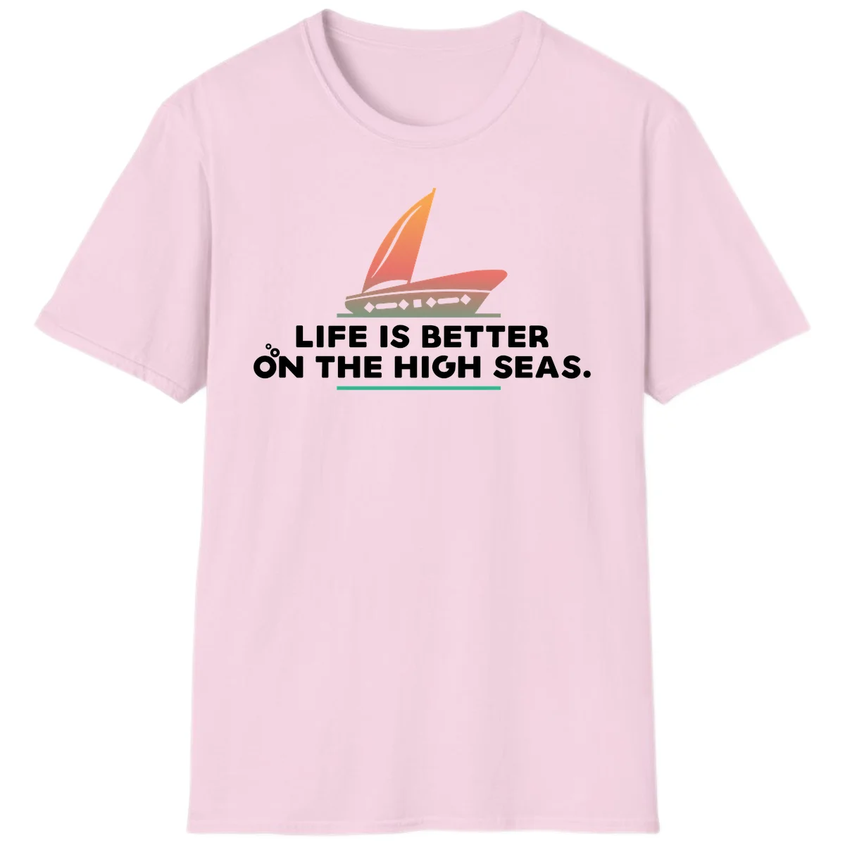 Life Is Better On The High Seas T-Shirt in Light Pink