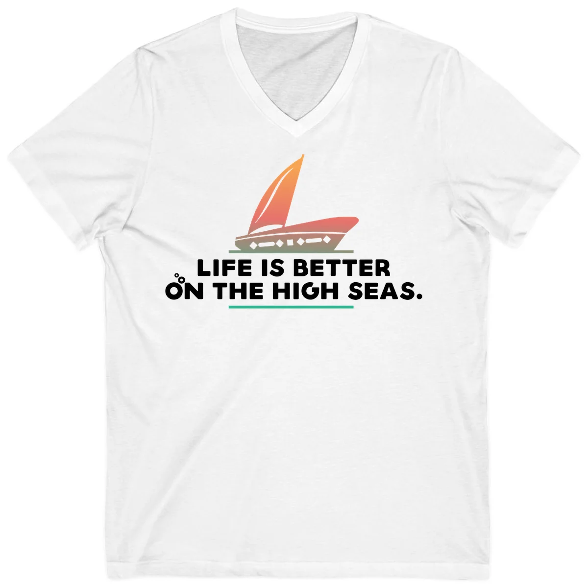 Life Is Better On The High Seas V-Neck in White