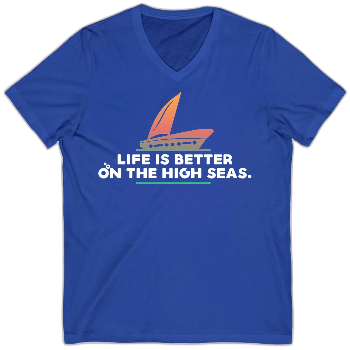 Life Is Better On The High Seas V-Neck in True Royal