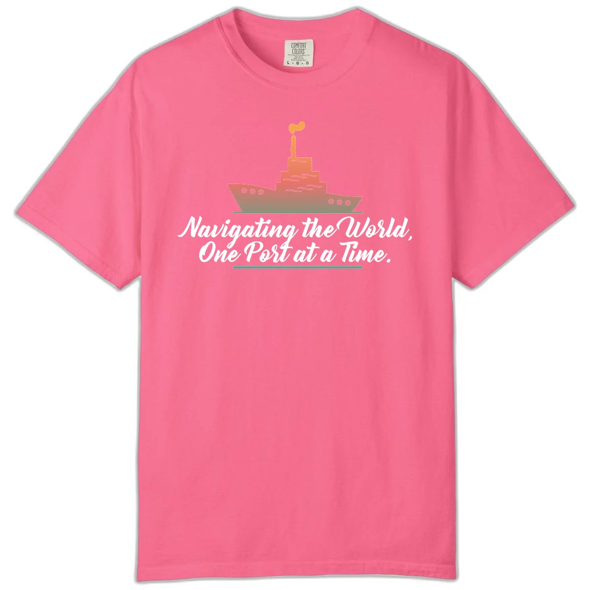 Navigating The World, One Port At A Time Comfort Color in Crunchberry