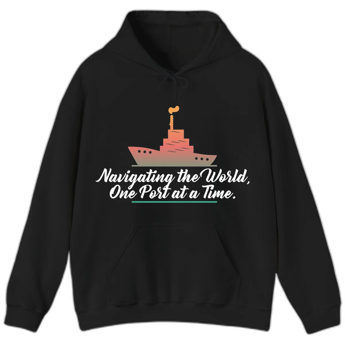 Navigating The World, One Port At A Time Hoodie in Black