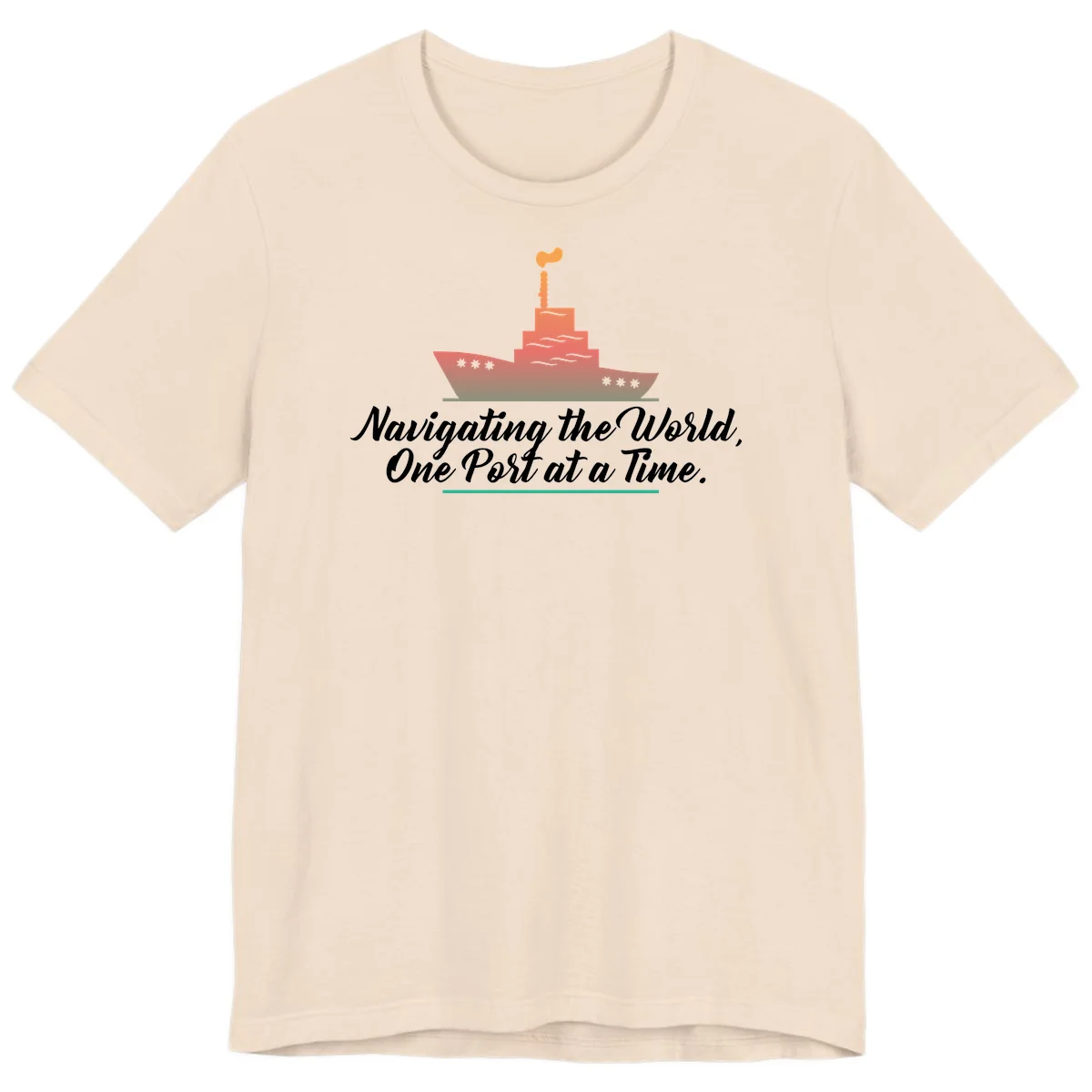 Navigating The World, One Port At A Time Premium T-Shirt in Soft Cream