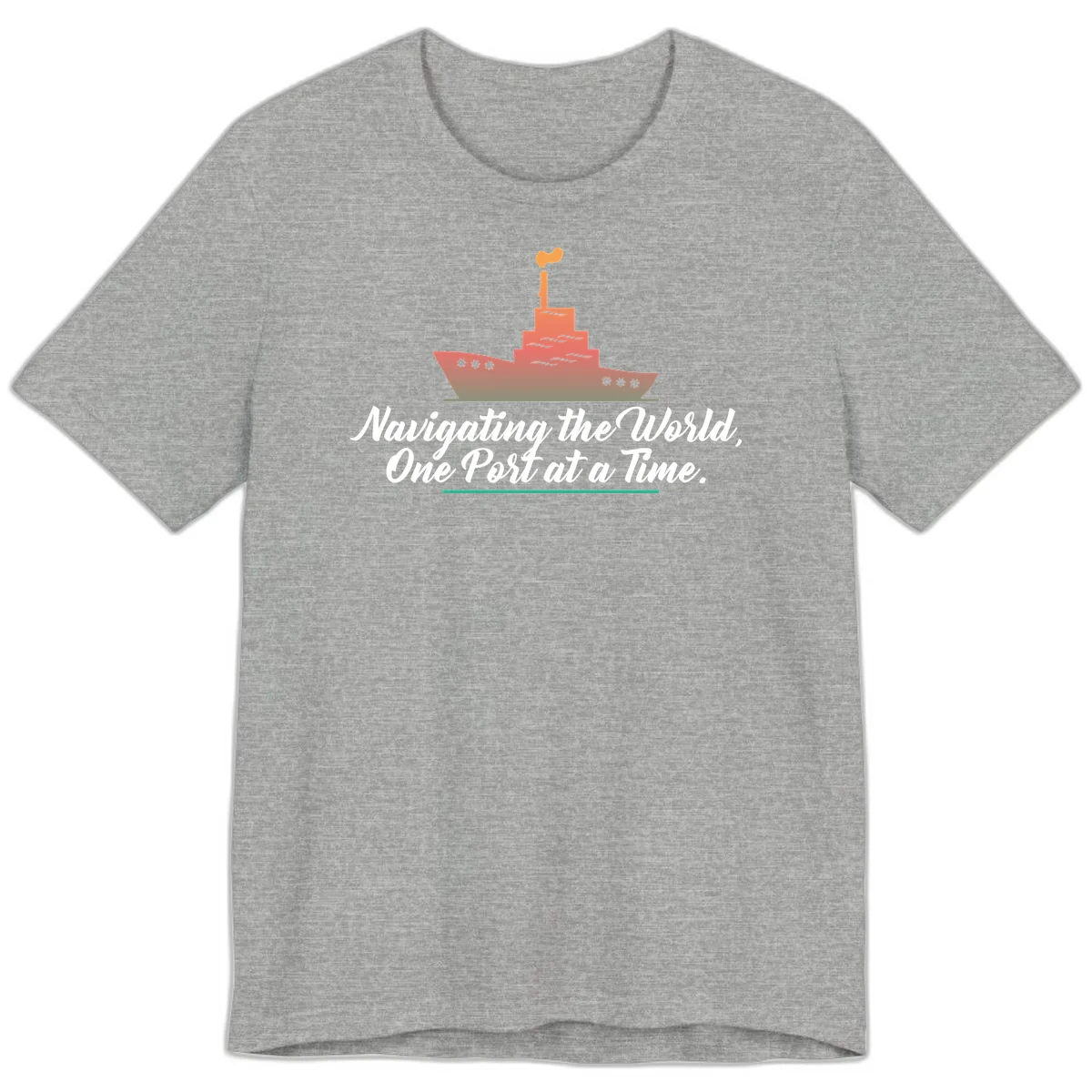 Navigating The World, One Port At A Time Premium T-Shirt in Athletic Heather
