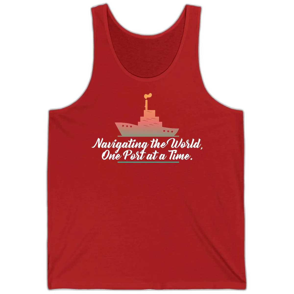 Navigating The World, One Port At A Time Tank in Red