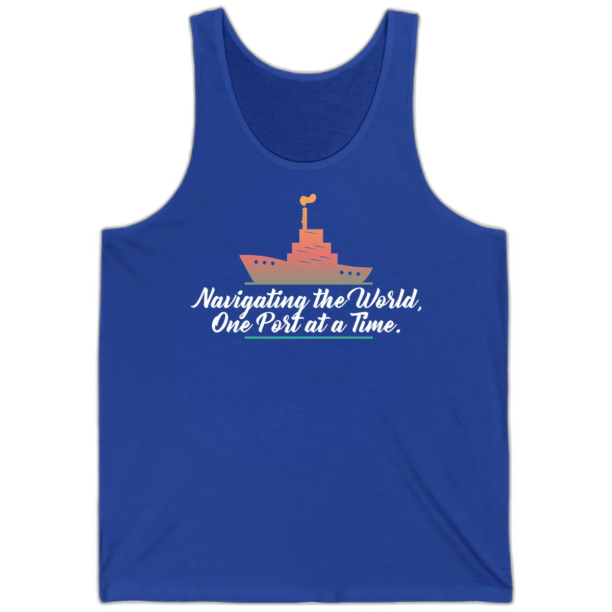 Navigating The World, One Port At A Time Tank in True Royal