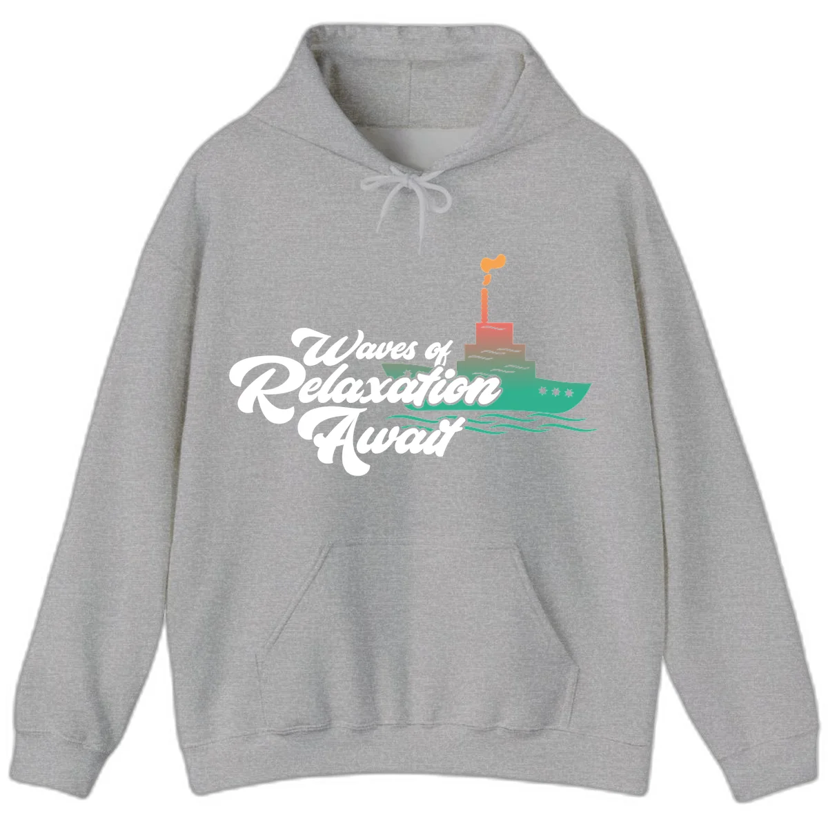 Waves Of Relaxation Await Hoodie in Sport Grey