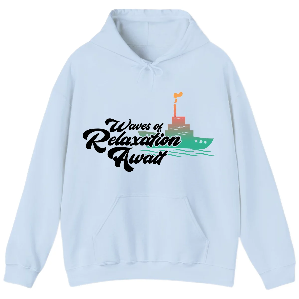 Waves Of Relaxation Await Hoodie in Light Blue