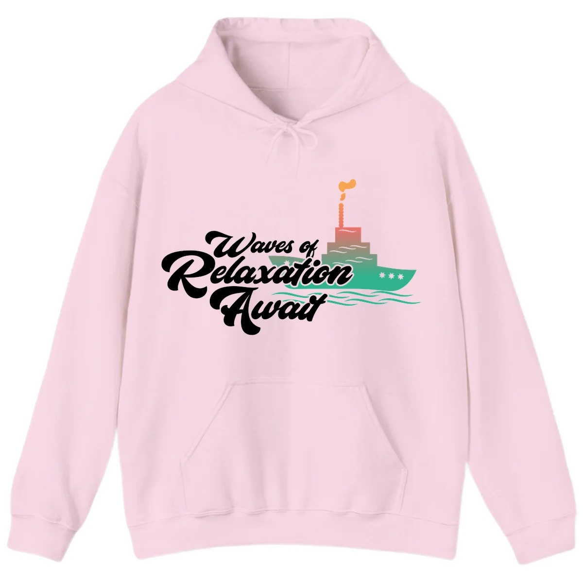 Waves Of Relaxation Await Hoodie in Light Pink