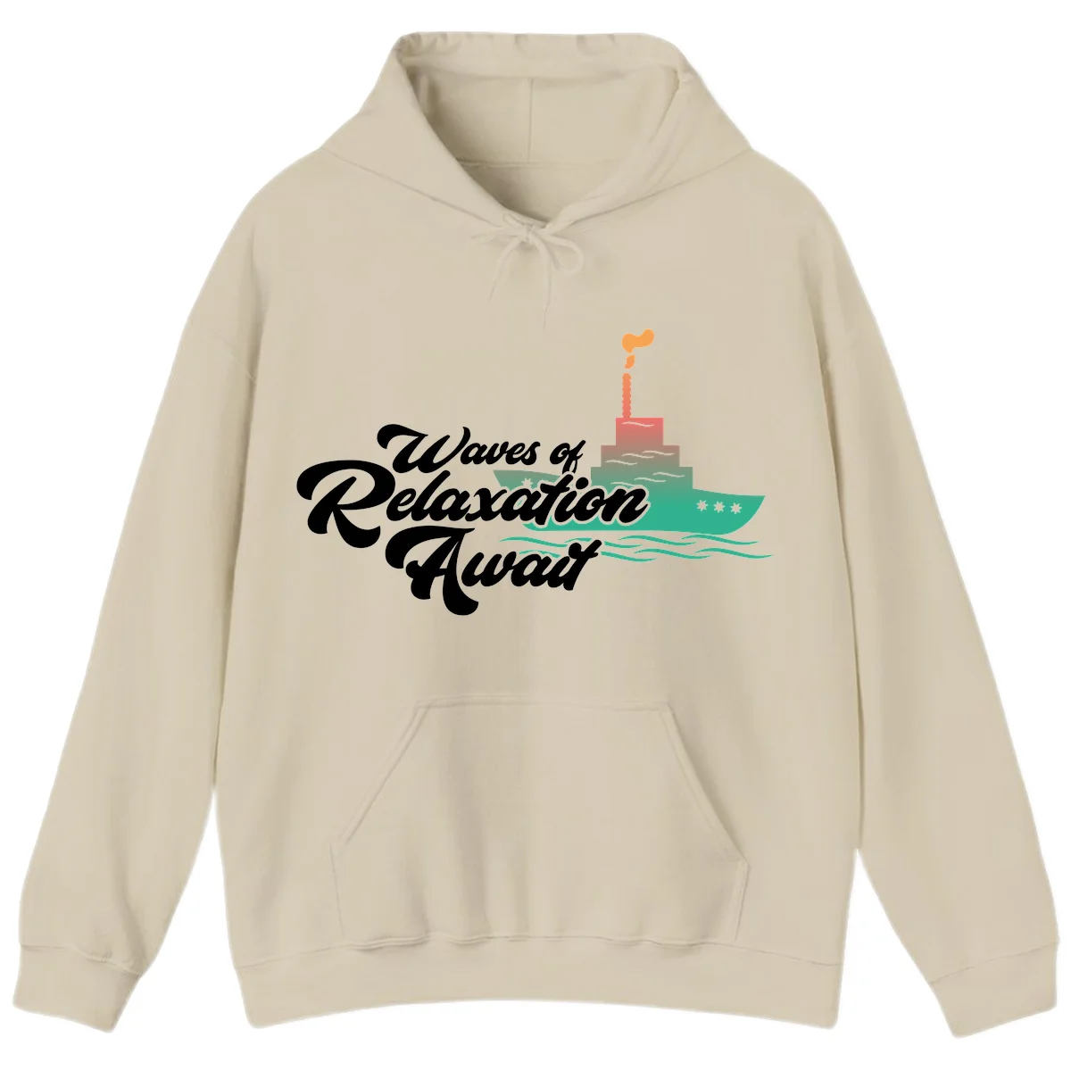 Waves Of Relaxation Await Hoodie in Sand